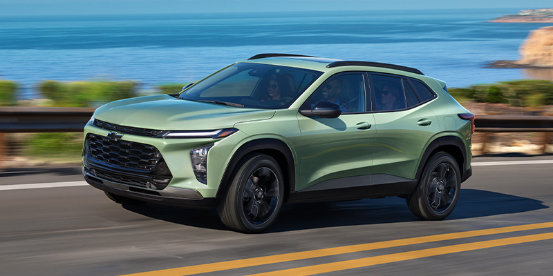 A 2024 Chevrolet Trax cruising down the highway near Carthage, MS 