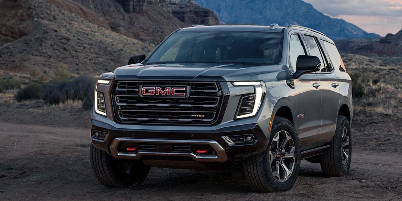 2026 GMC Yukon trim levels in Carthage MS including Elevation, AT4, AT4 Ultimate, Denali and Denali Ultimate with rugged capability and luxury features